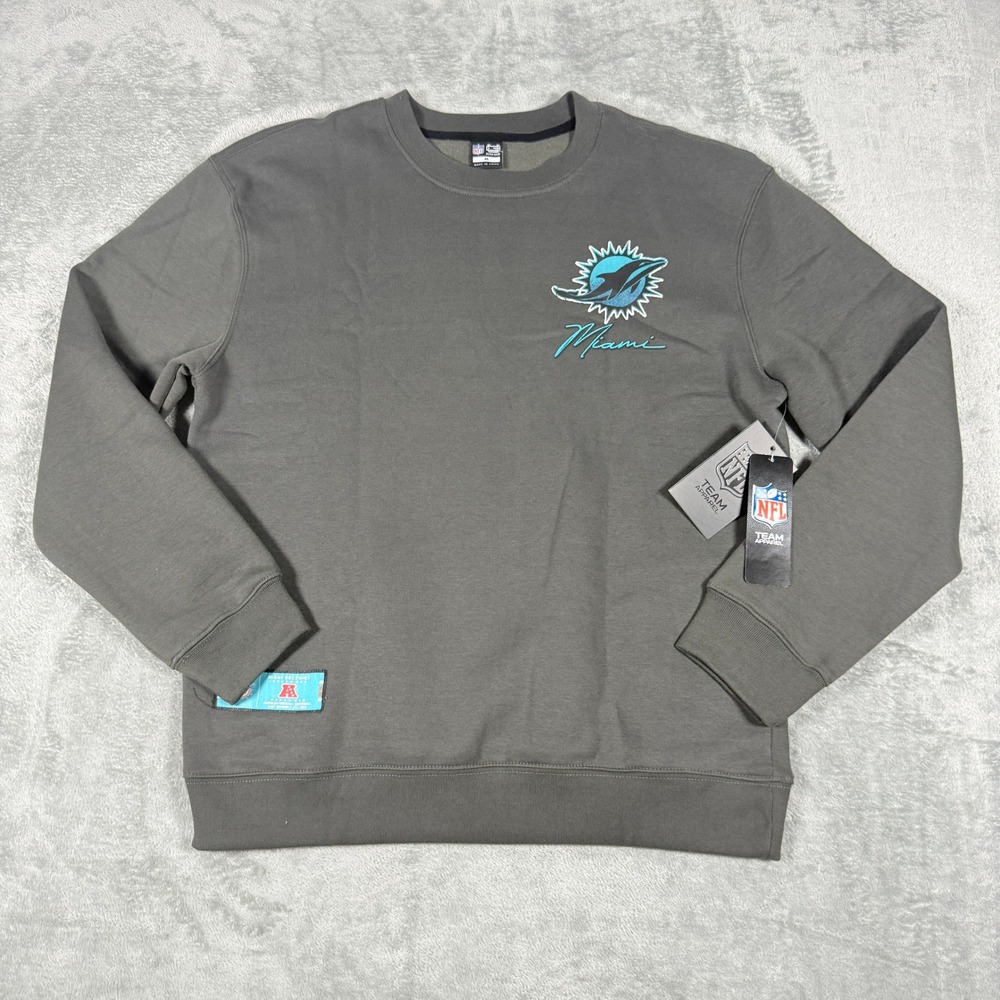 NFL Ultra Game Mens Medium Miami Dolphins Sweatshirt Grey